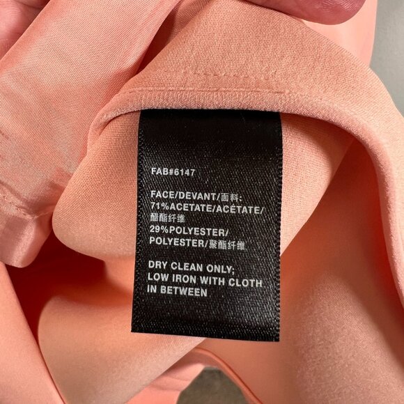 Lafayette 148 Laurie Ruffle Detail Shift Dress Size 14 Coral Event Wedding Guest - Picture 10 of 10